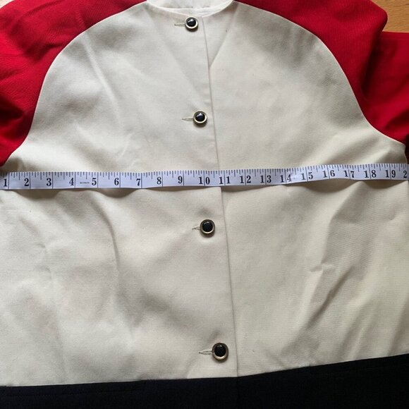 Vintage London Fog Collectables Colorblock Coat – Red Black White Mod Jacket Wom - Picture 7 of 9